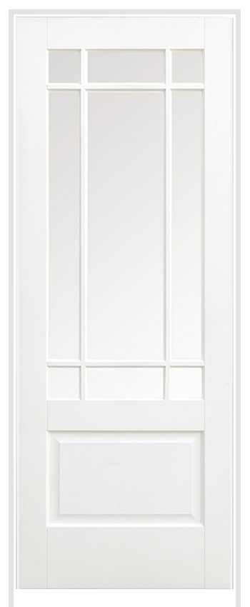 Downham Clear Bevel Glazed White Prehung Internal Door