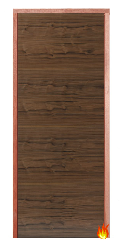 Fernor Walnut PAS 24 Fire-Resistant Flat Entrance Door Set