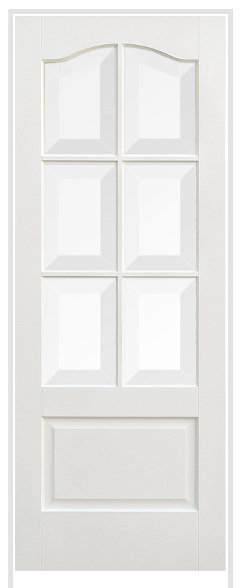 Kent Primed White (smooth) Prehung Door with Clear Bevelled Glass