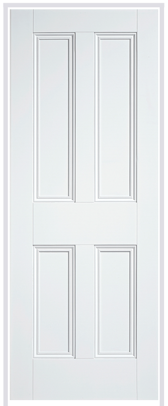 Nostalgia 4P White Prehung Internal Door