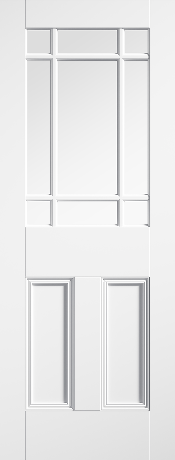 Nostalgia Downham White Primed Internal Door (with clear glass)