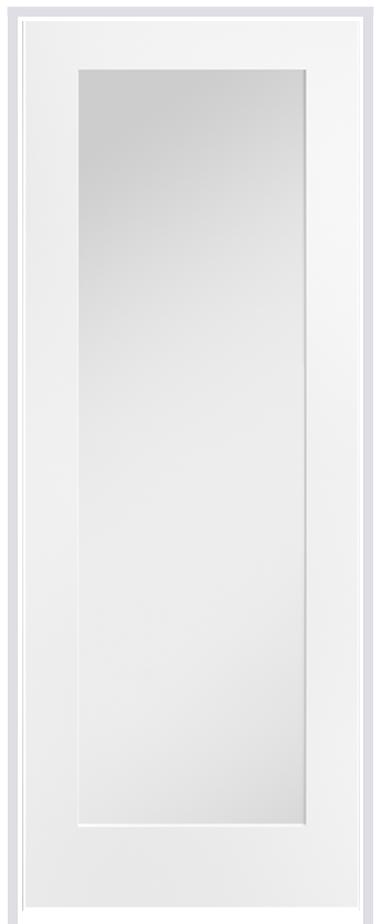 Pattern 10 Primed White Prehung Door with Clear Glass