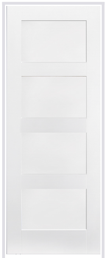 Shaker 4 Panel Primed White Prehung Internal Door