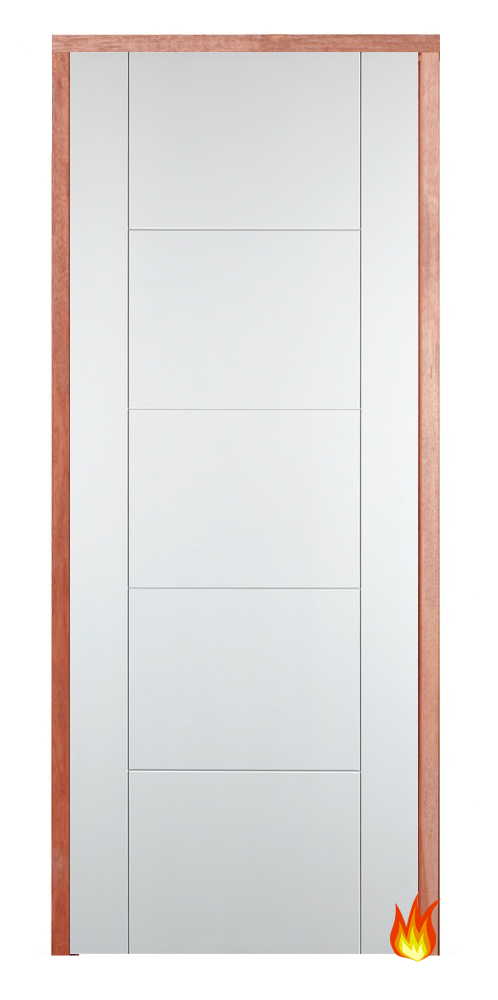 Tigris White Primed PAS 24 Fire-Resistant Flat Entrance Door Set