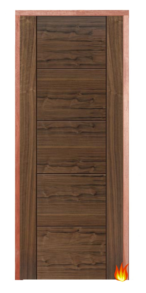 Mistral Walnut PAS 24 Fire-Resistant Flat Entrance Door Set