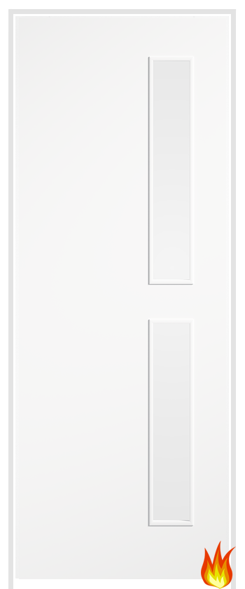 16G Flush Primed White Prehung Internal Fire Door with Clear Glass (FD30)