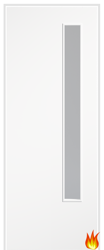 20G Flush Primed White Prehung Internal Fire Door with Clear Glass (FD30)